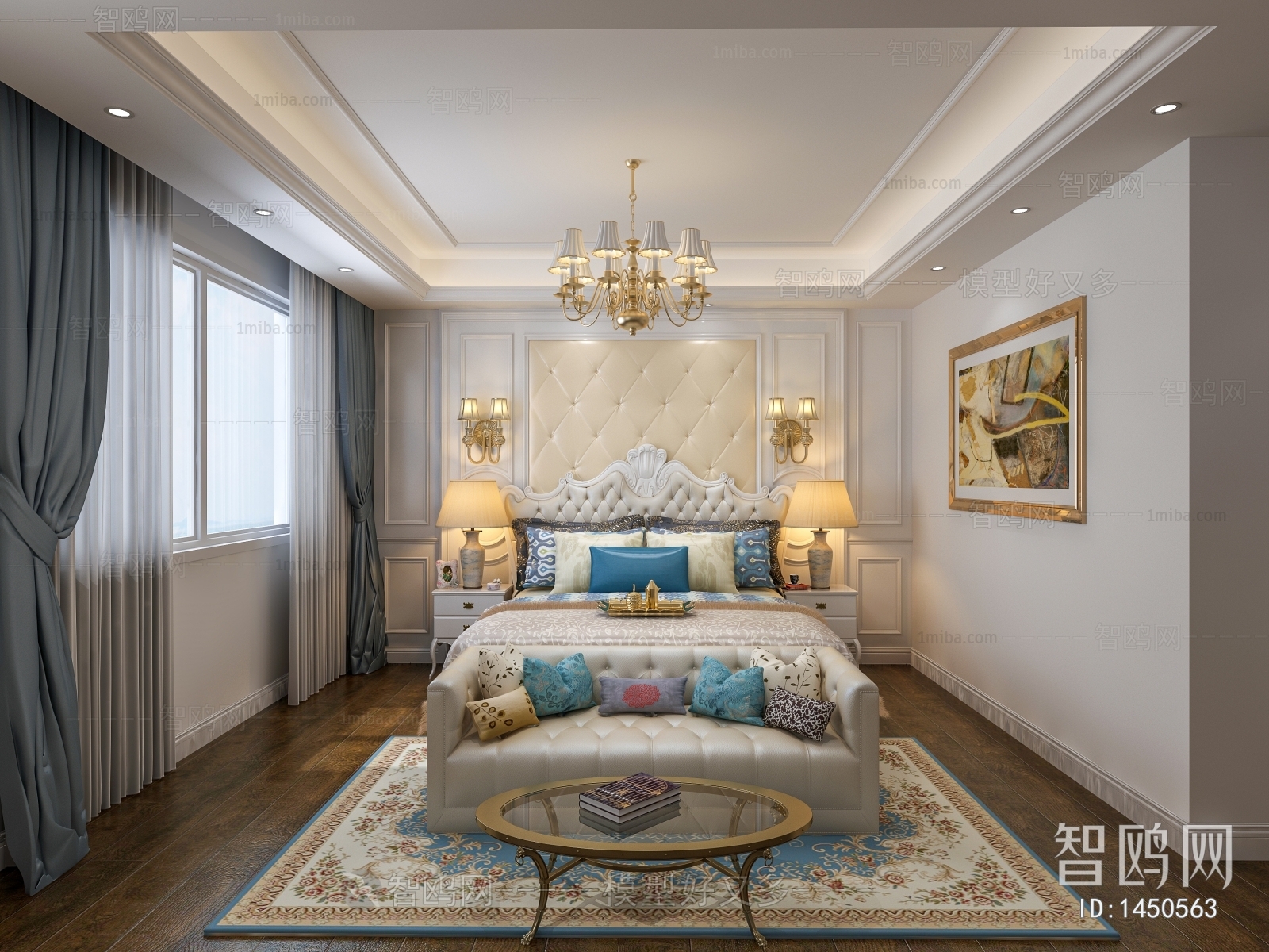 Simple European Style Bedroom