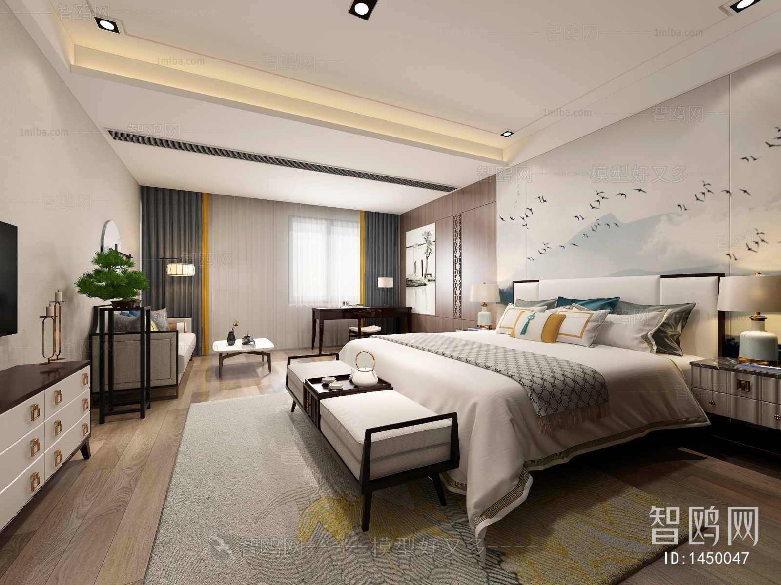 New Chinese Style Bedroom