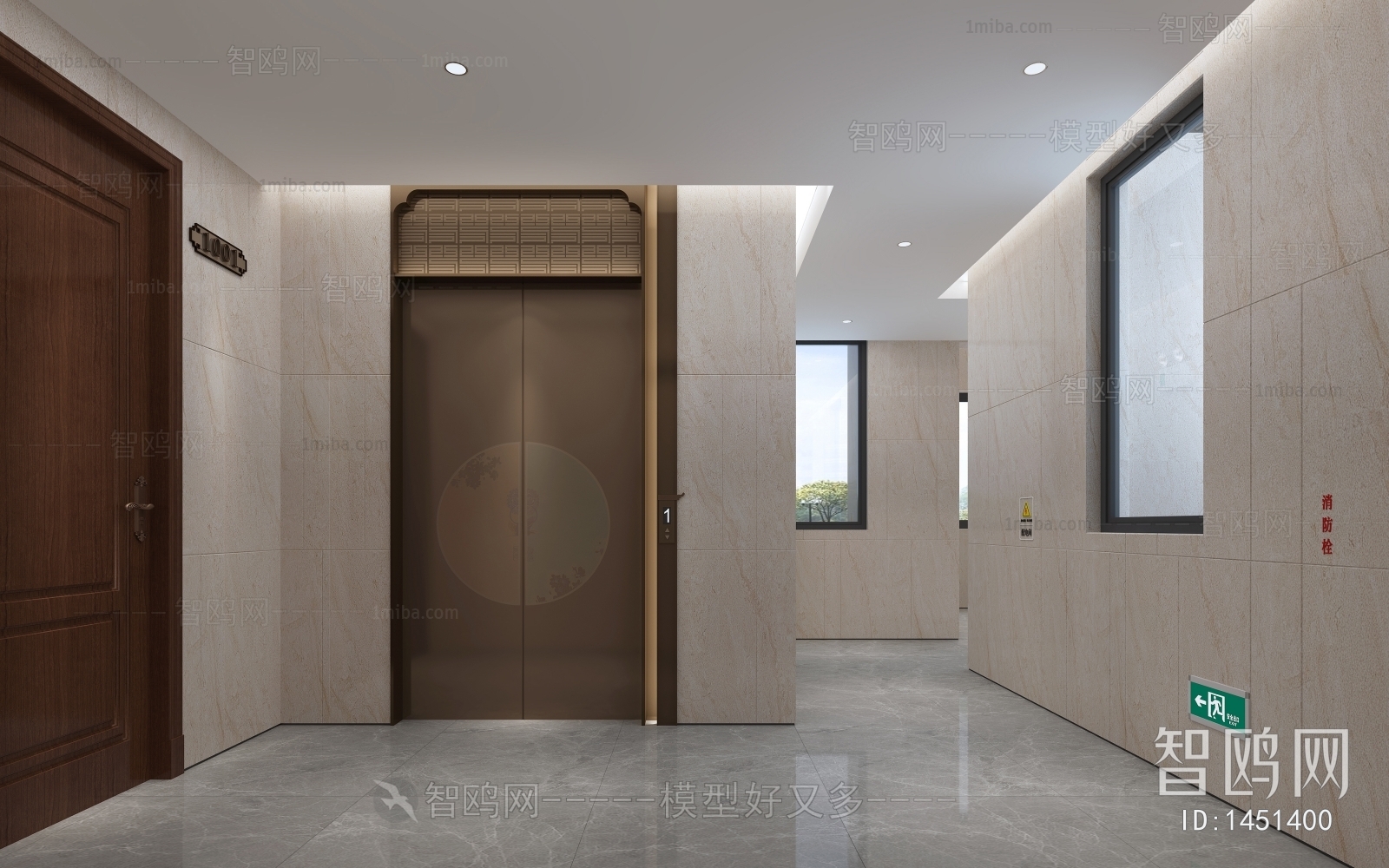 Modern Office Elevator Hall