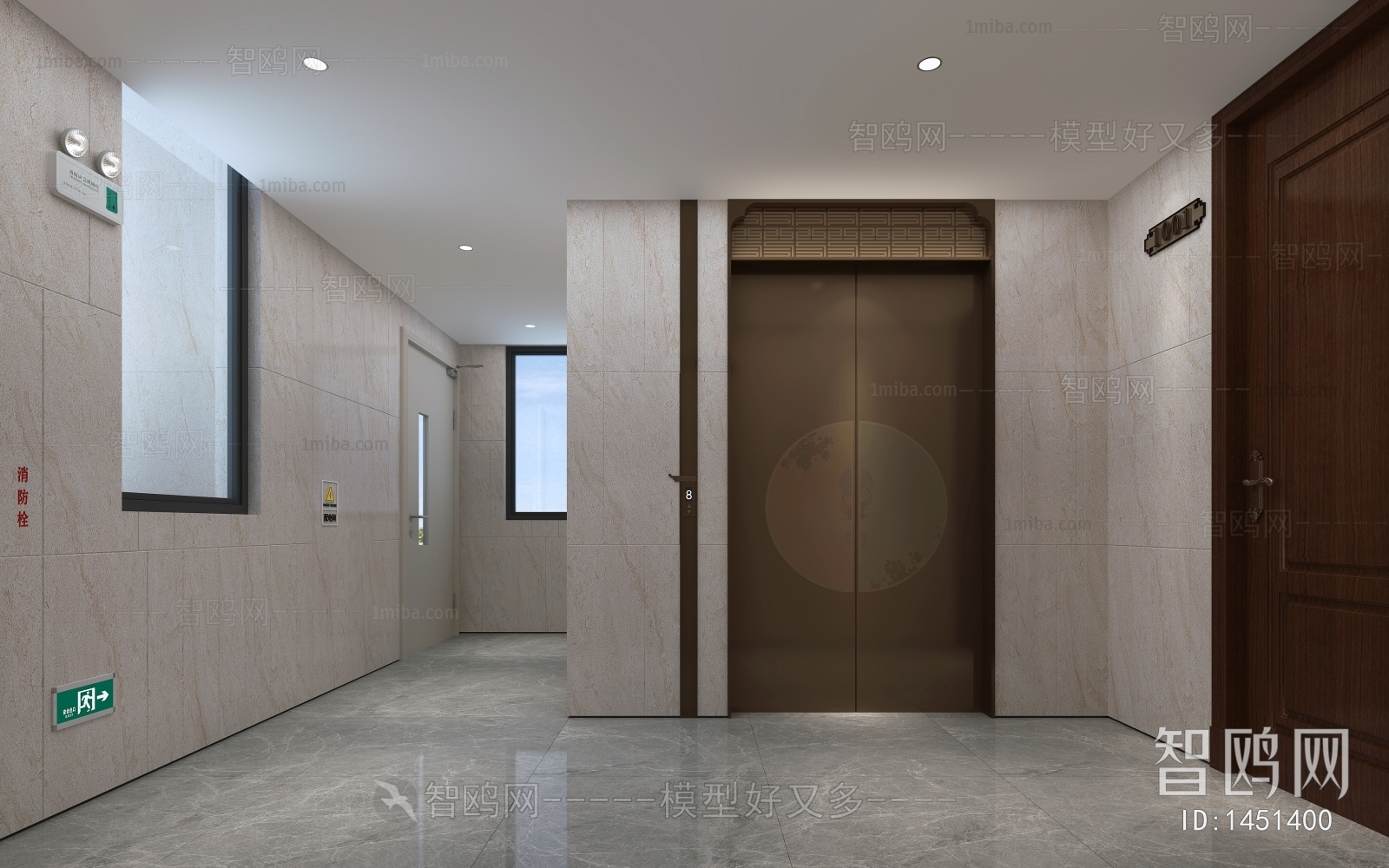 Modern Office Elevator Hall