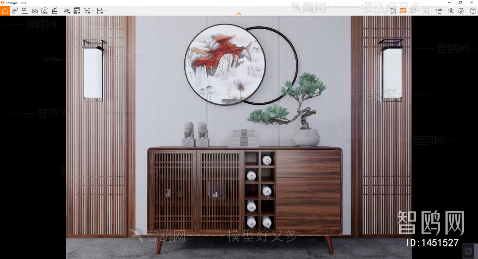 New Chinese Style Side Cabinet