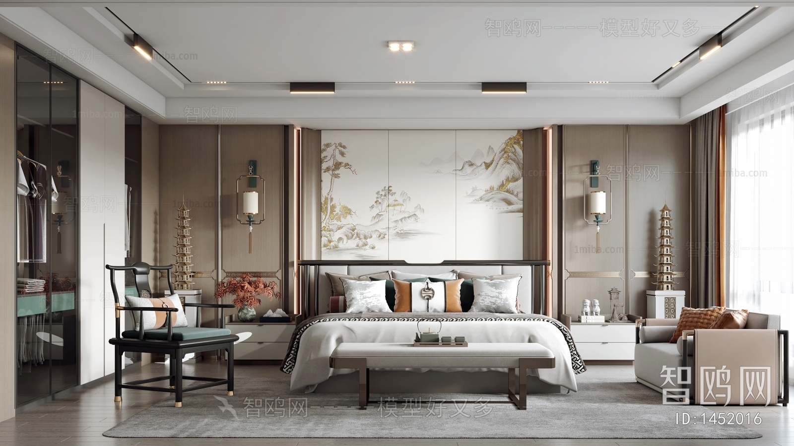 New Chinese Style Bedroom