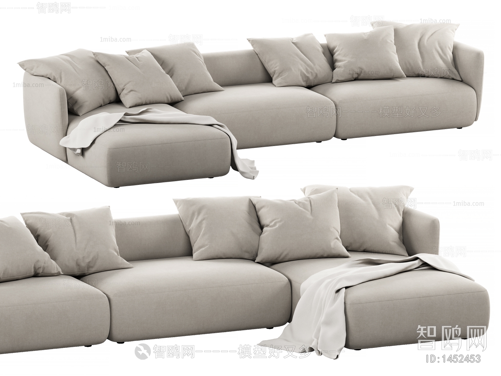 Nordic Style Wabi-sabi Style Multi Person Sofa
