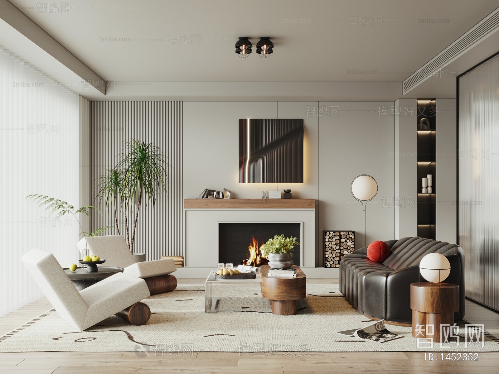 Modern Wabi-sabi Style A Living Room