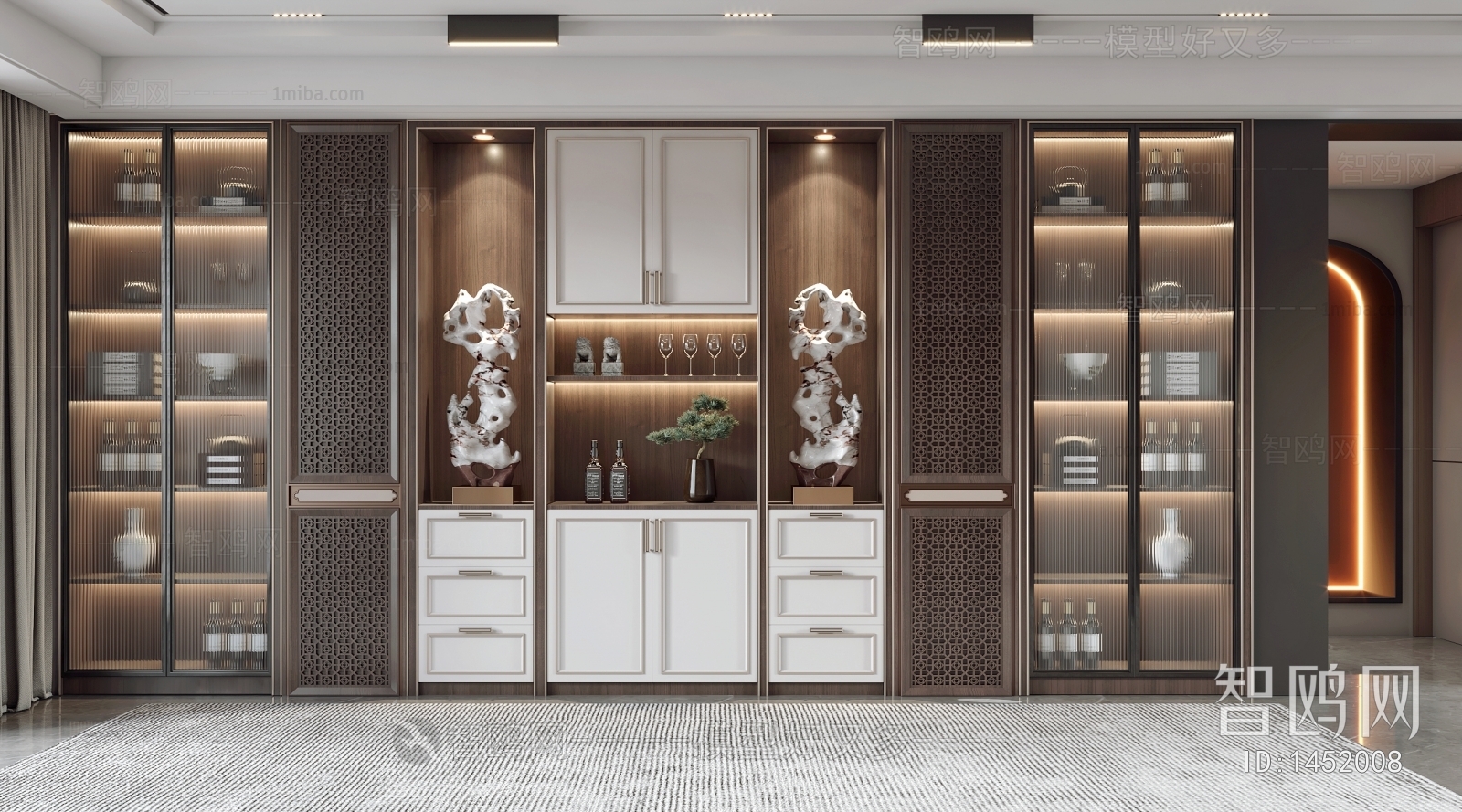 New Chinese Style Wine Cabinet