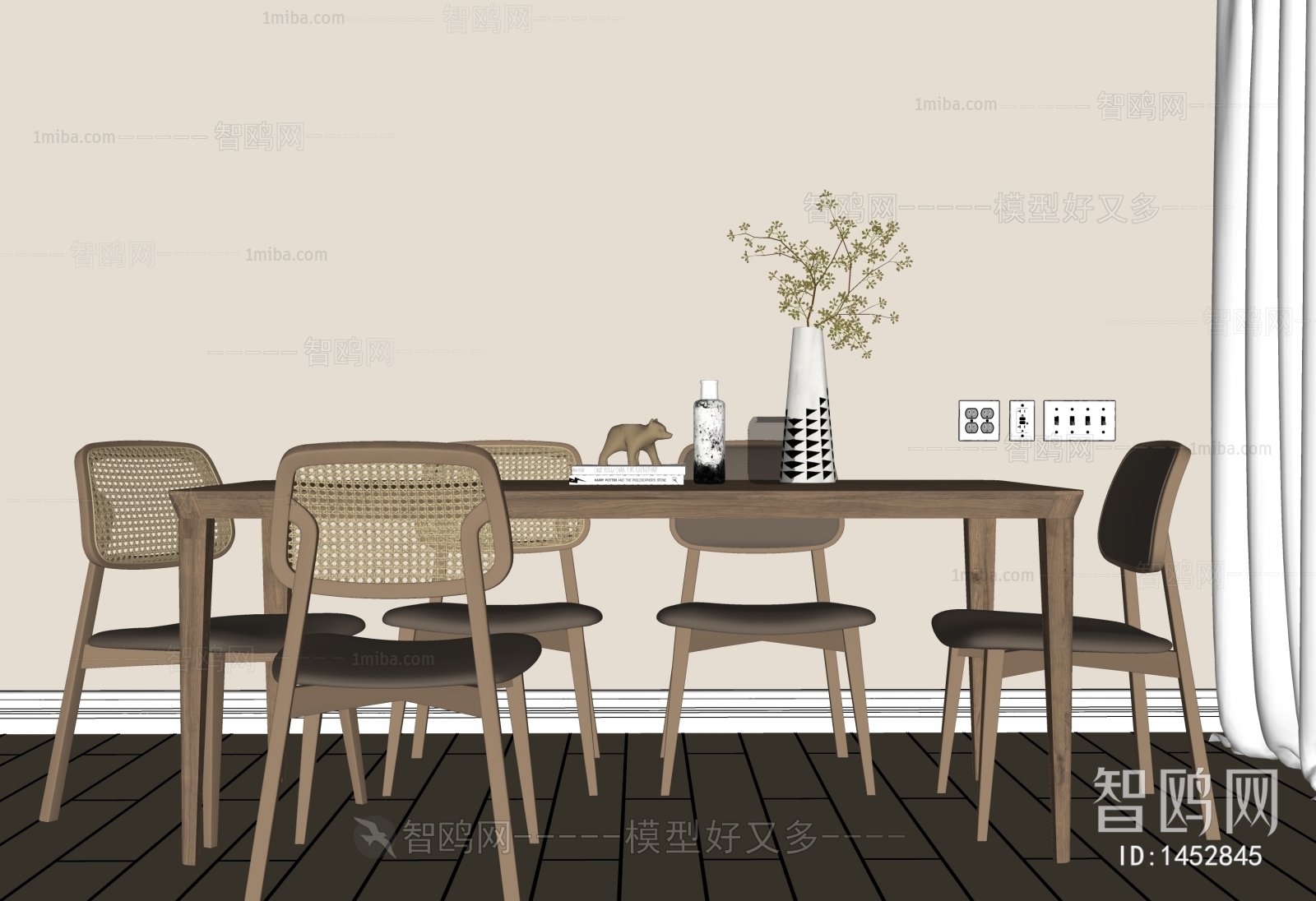 Wabi-sabi Style Dining Table And Chairs