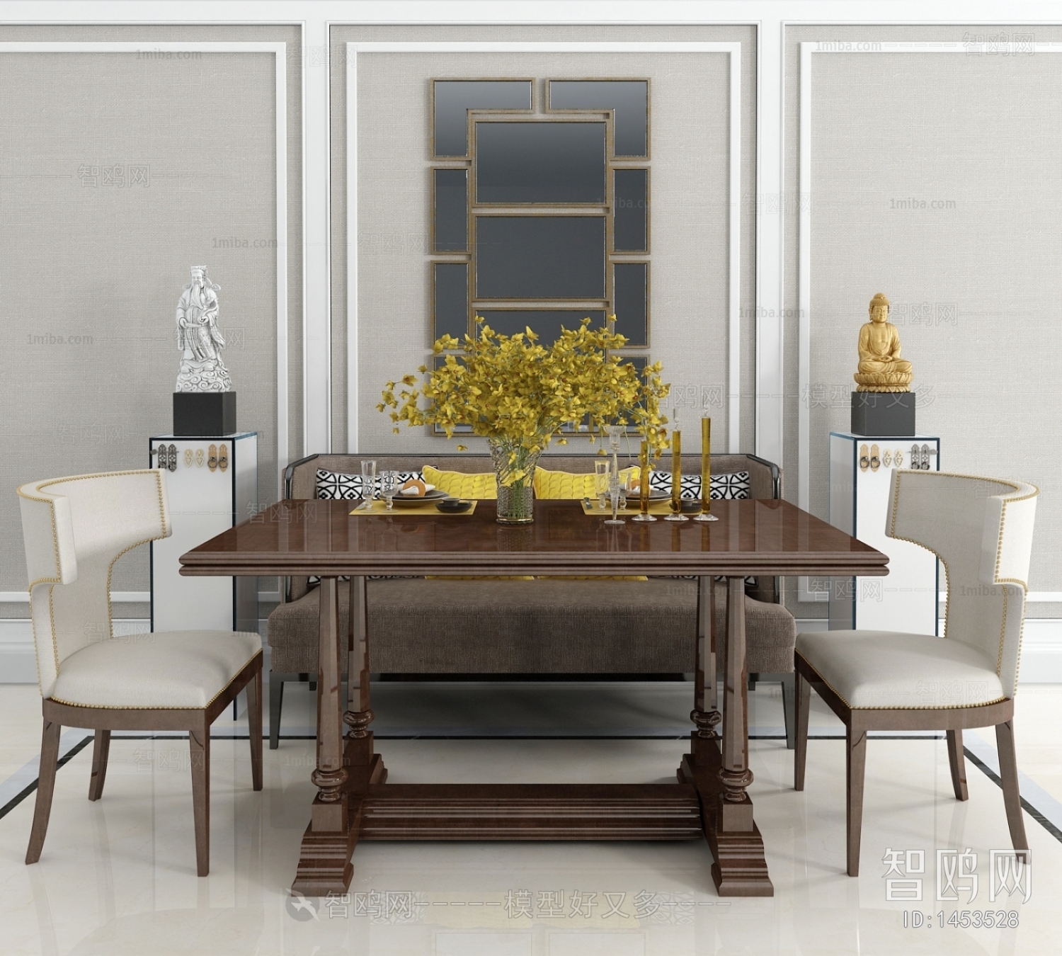 Simple European Style Dining Table And Chairs