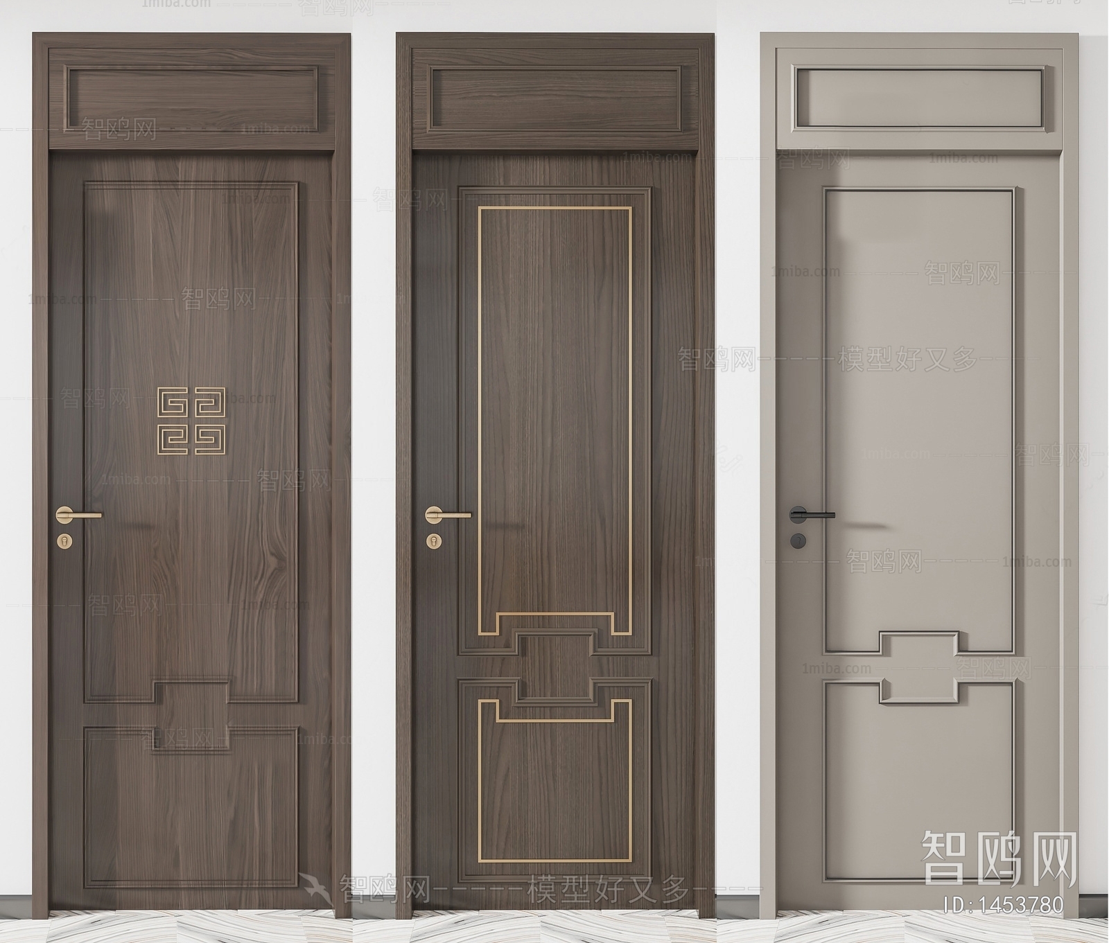 New Chinese Style Solid Wood Door