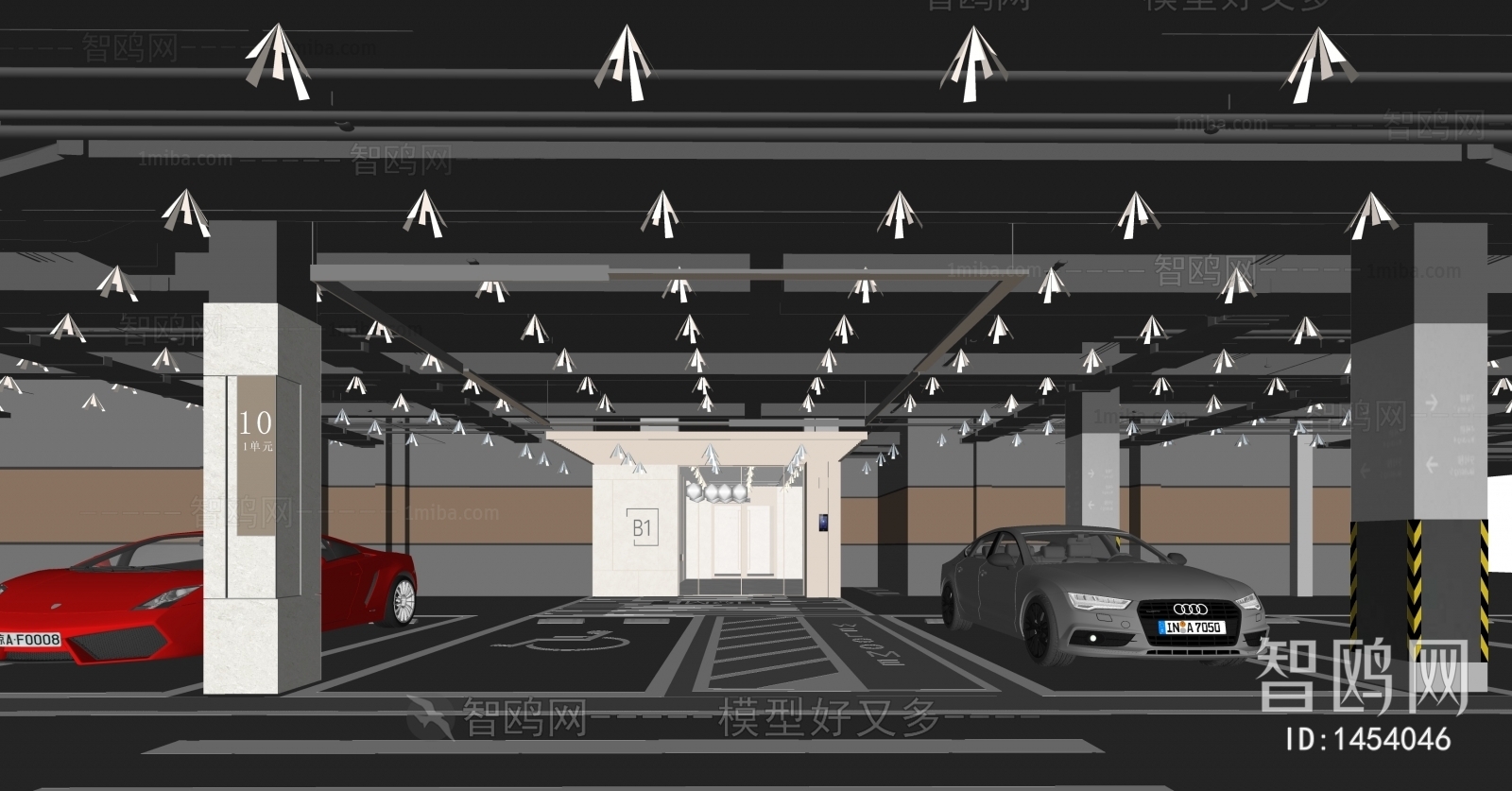 Modern Underground Parking Lot