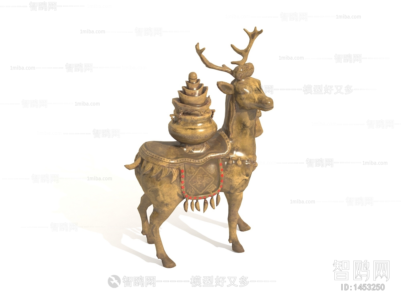 中式雕塑鹿