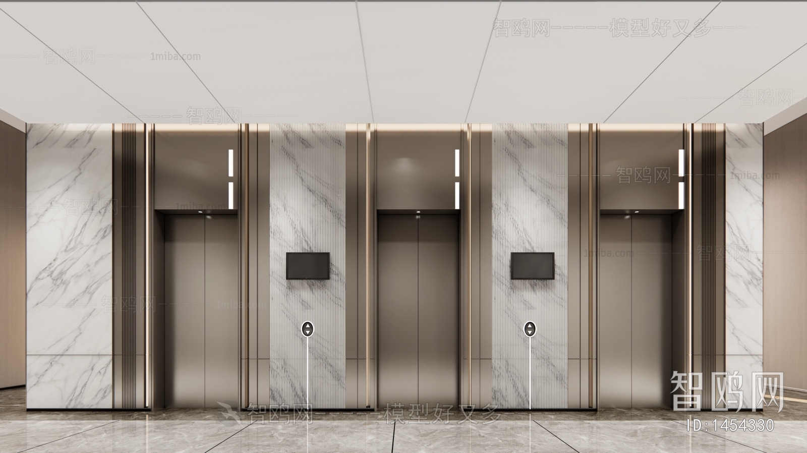 现代办公过道电梯厅