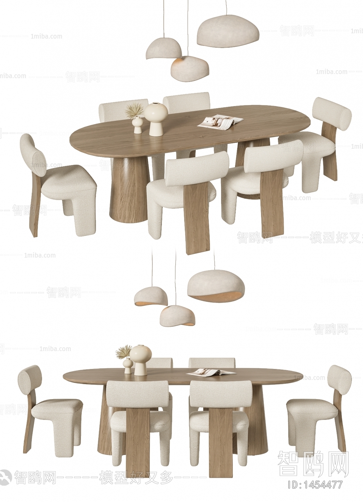 Wabi-sabi Style Dining Table And Chairs