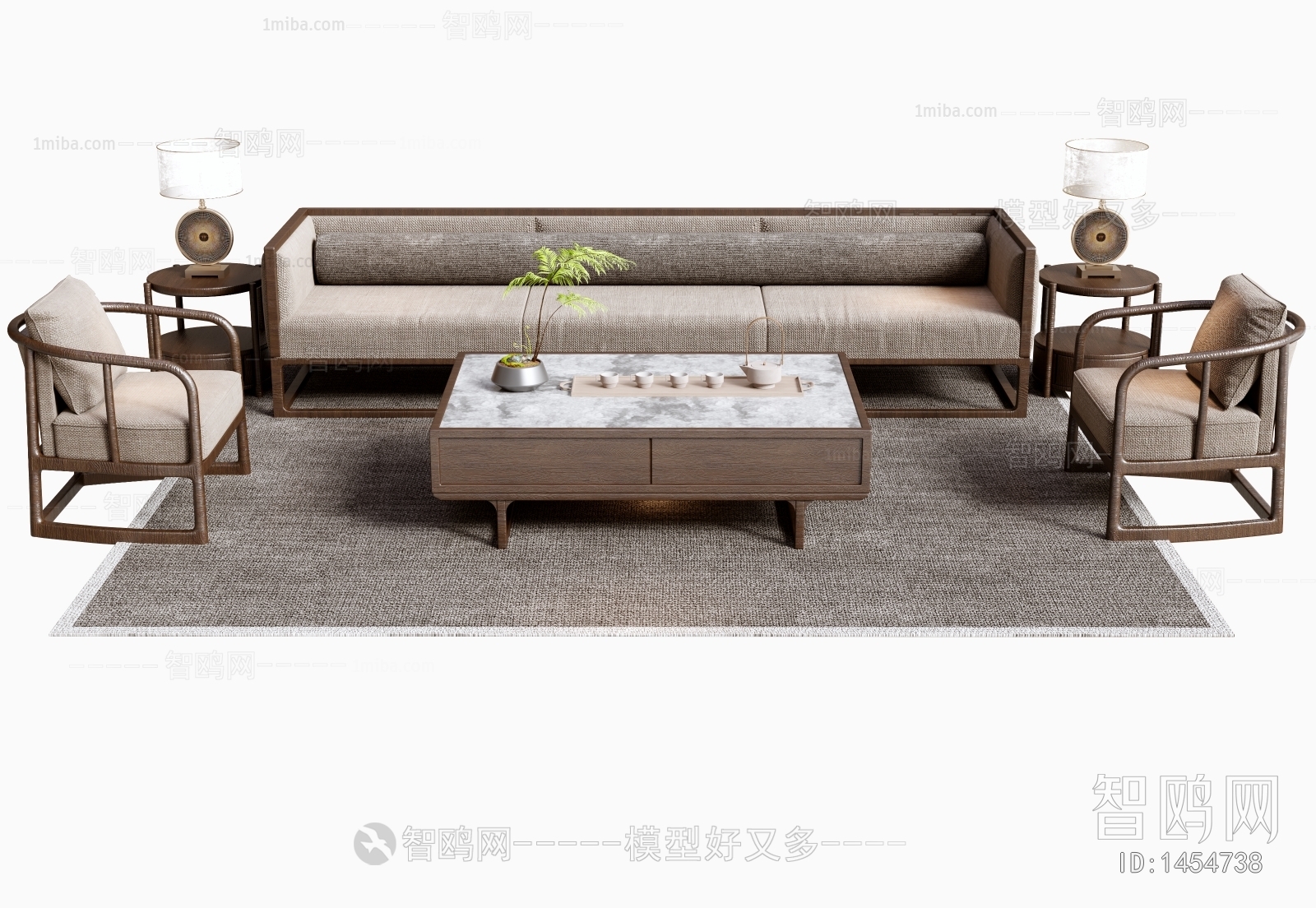 New Chinese Style Sofa Combination