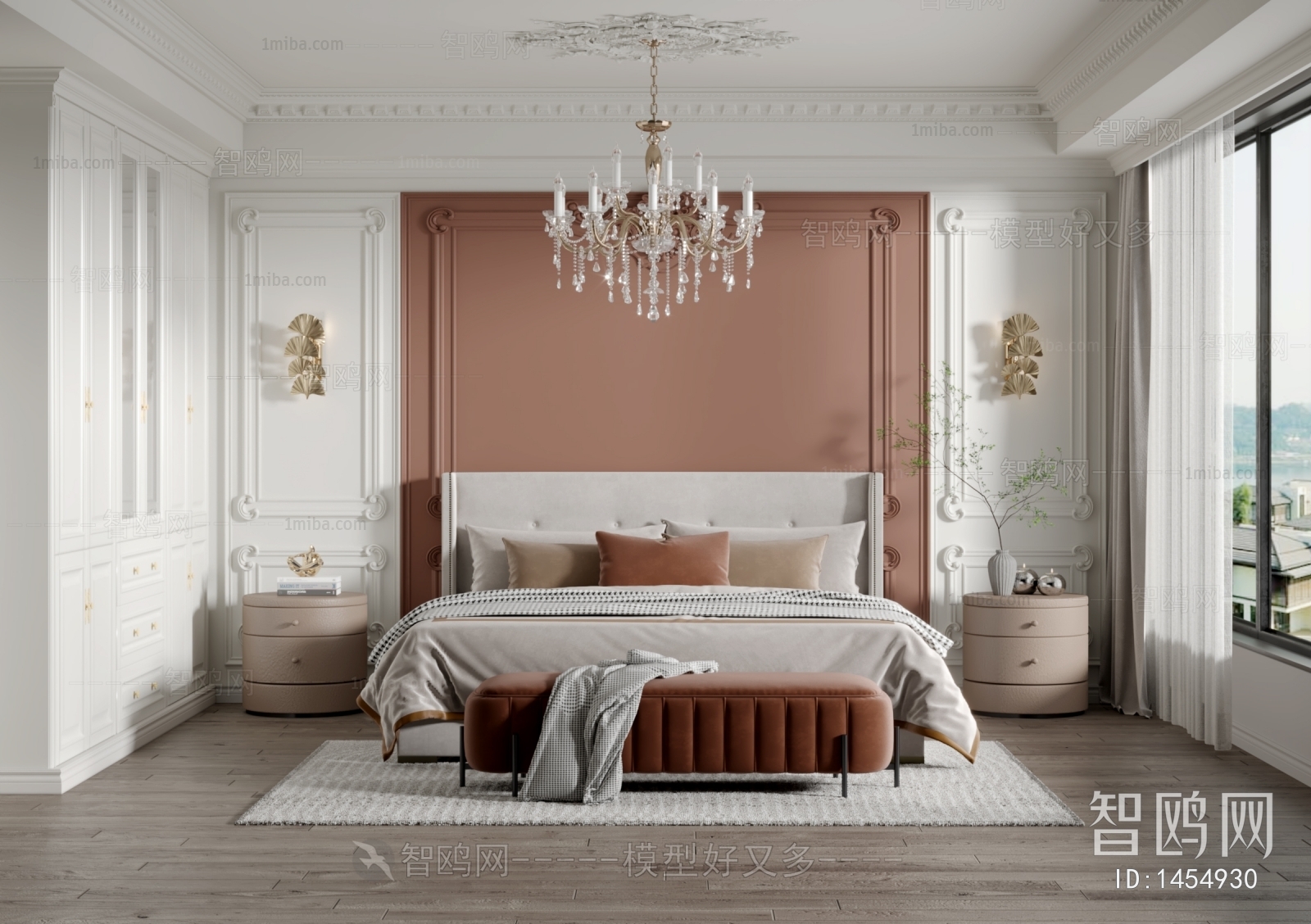 Simple European Style Bedroom