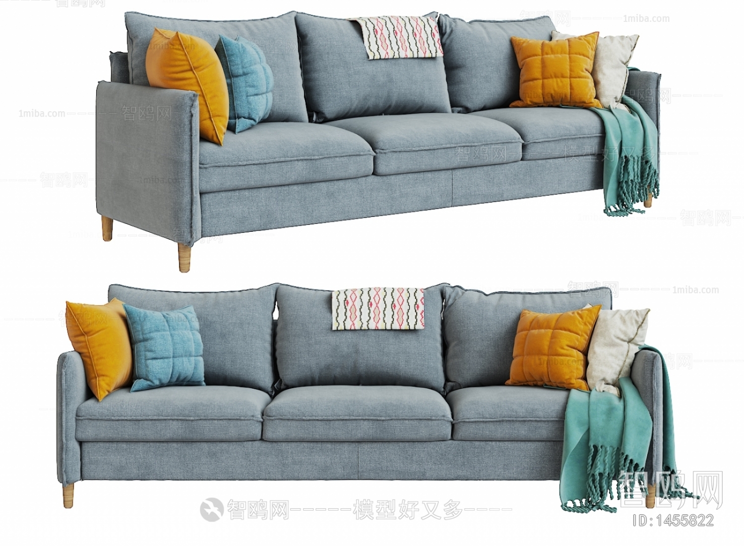 Nordic Style Three-seat Sofa