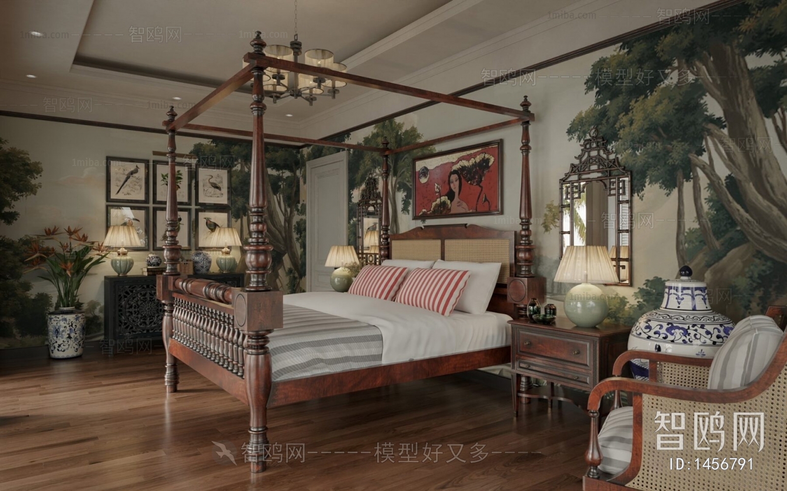 Southeast Asian Style New Chinese Style Bedroom