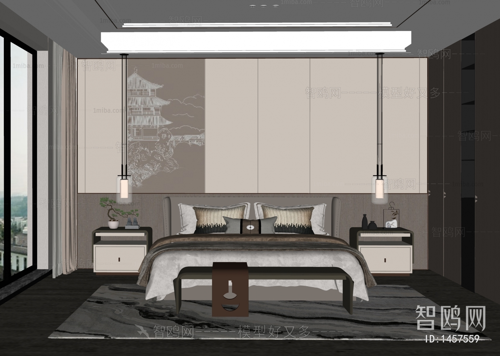 New Chinese Style Bedroom