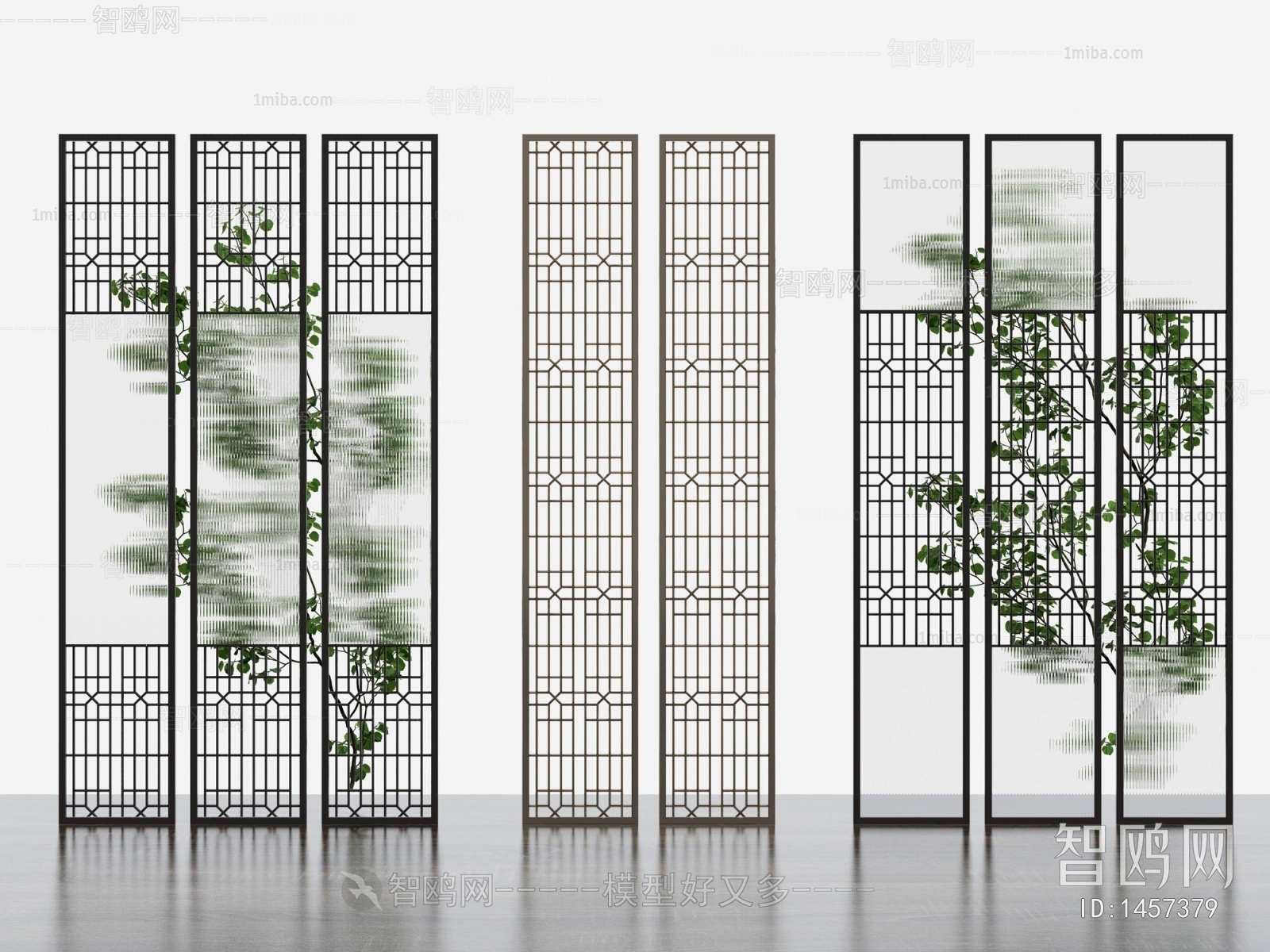 New Chinese Style Glass Screen Partition