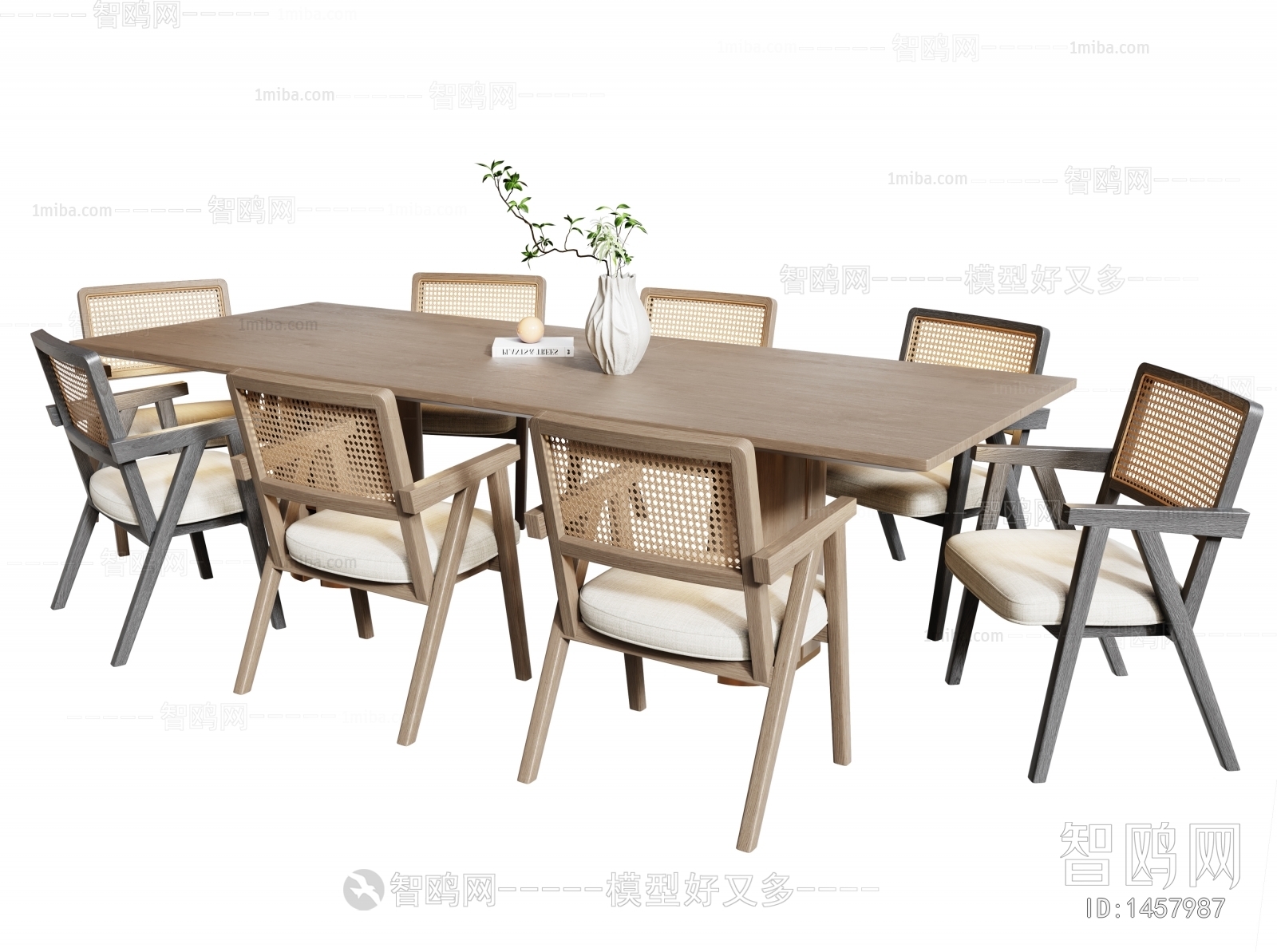 Wabi-sabi Style Dining Table And Chairs