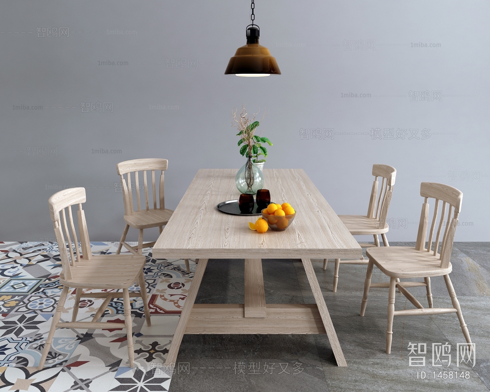 Industrial Style Dining Table And Chairs