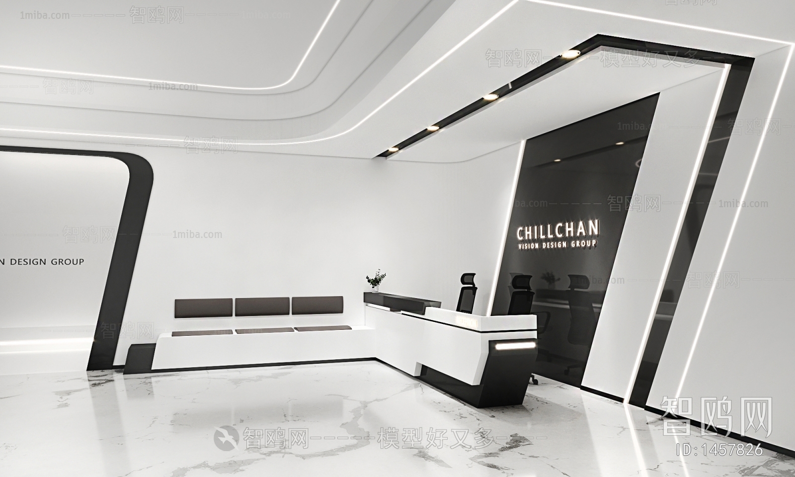 Modern Office Reception Desk