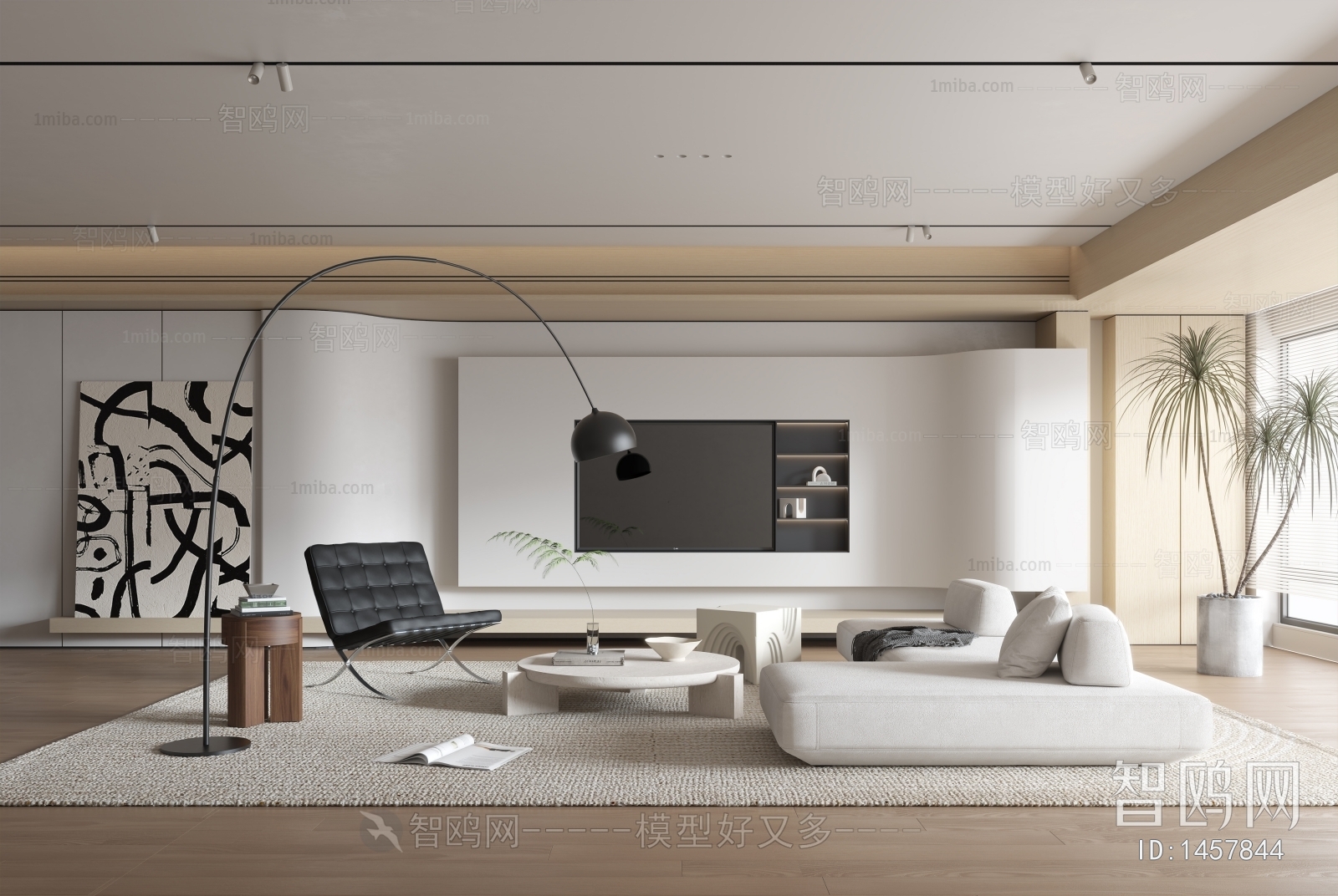 Modern Wabi-sabi Style A Living Room