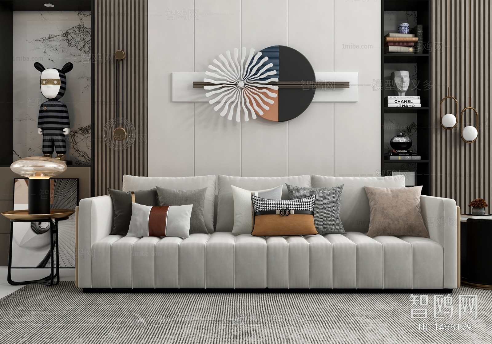 Post Modern Style Three-seat Sofa