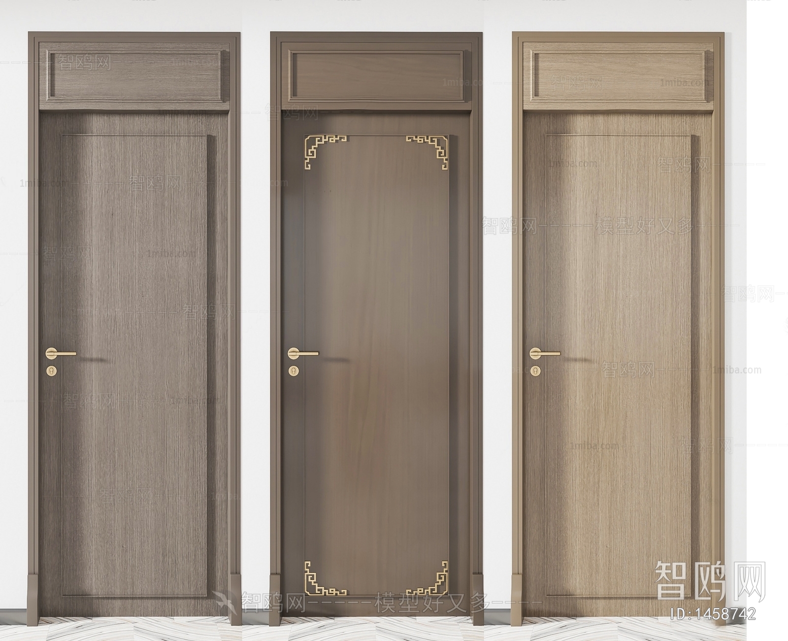 New Chinese Style Solid Wood Door