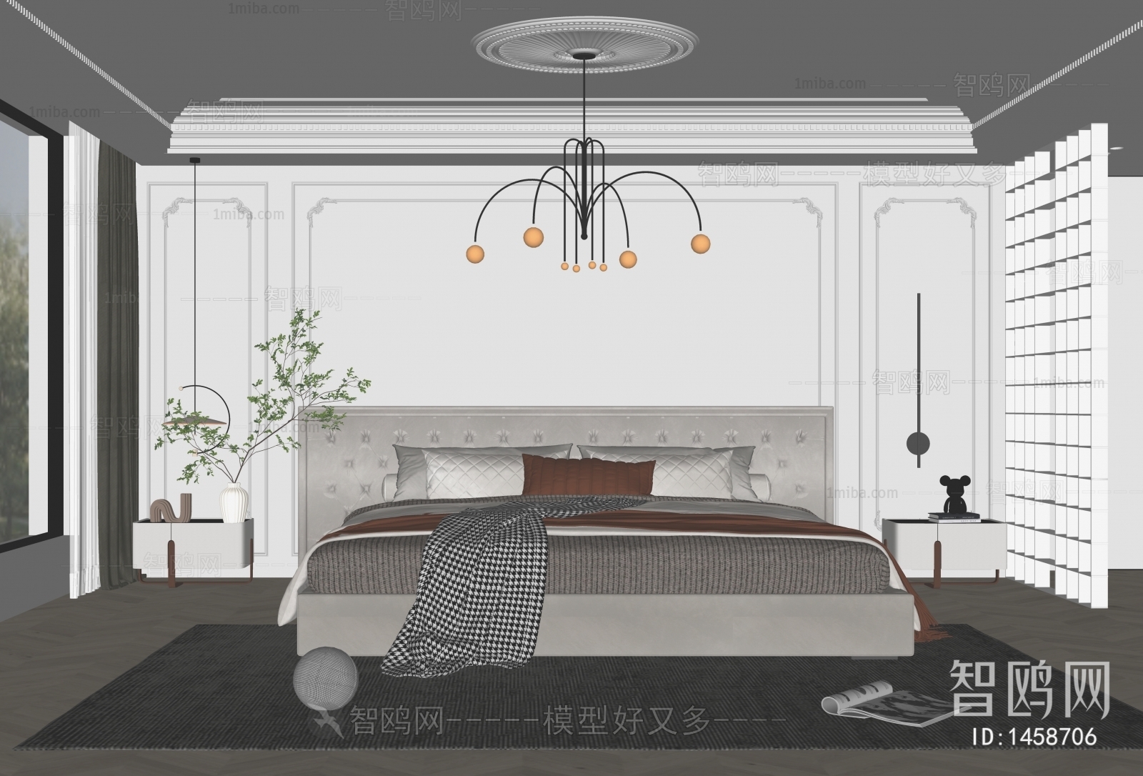 Simple European Style Bedroom