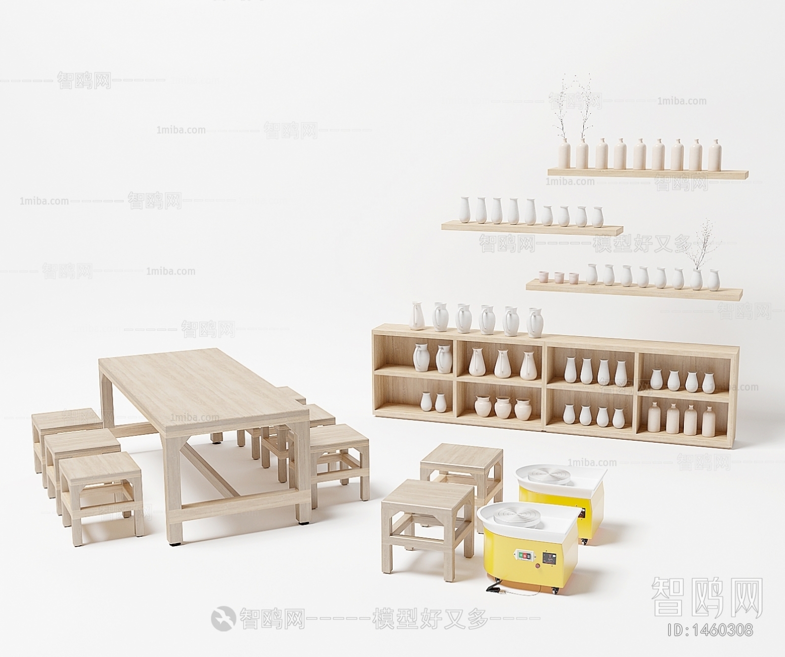 现代土陶陶瓷瓷器教室课桌椅