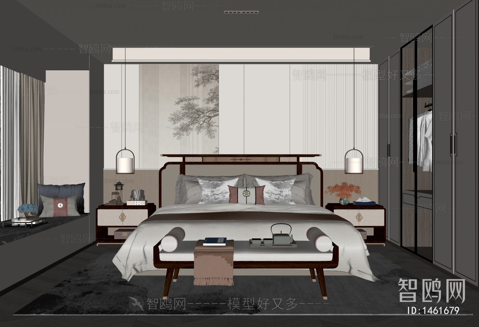 New Chinese Style Bedroom