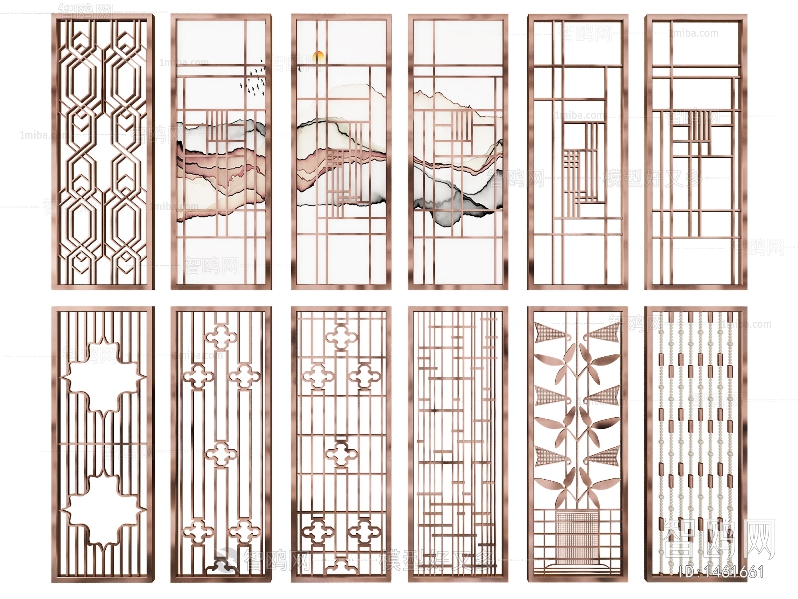 New Chinese Style Metal Screen Partition