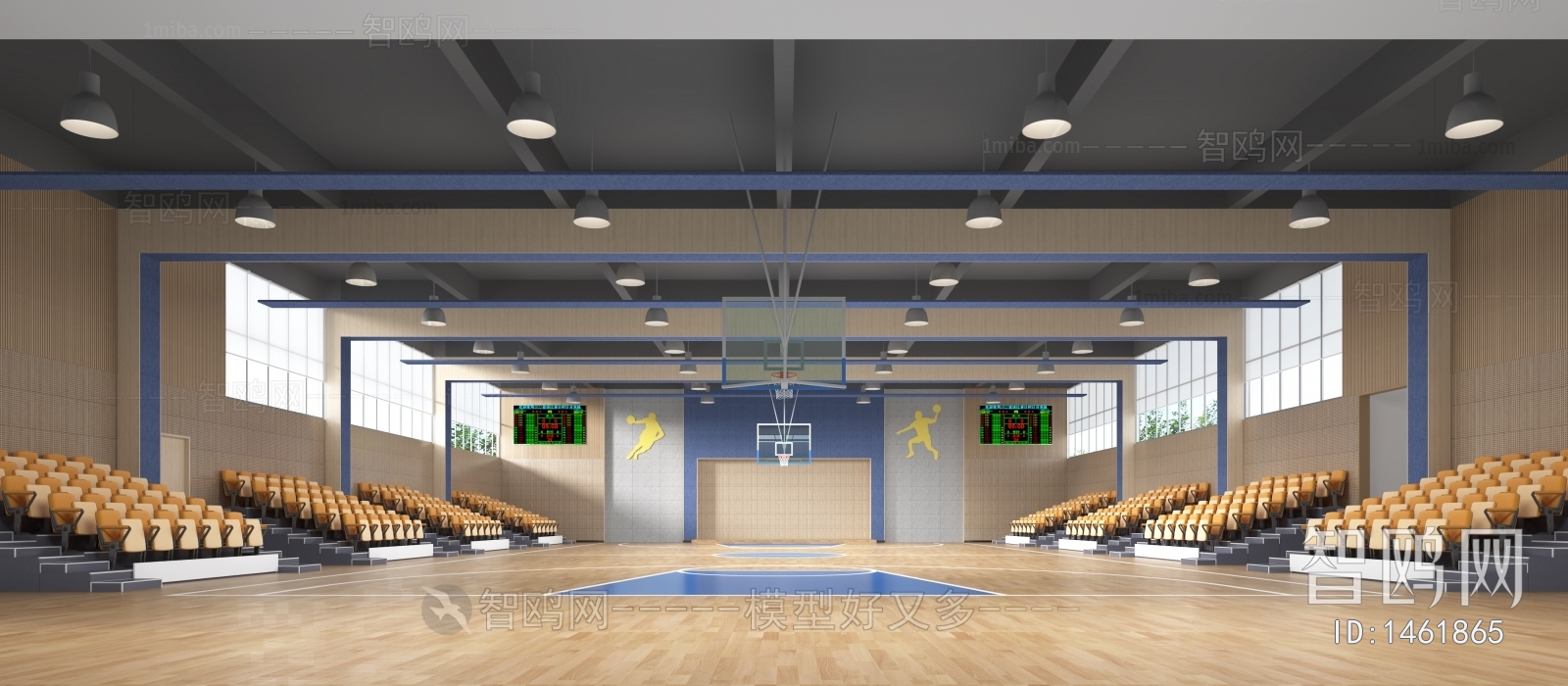 现代学校篮球场