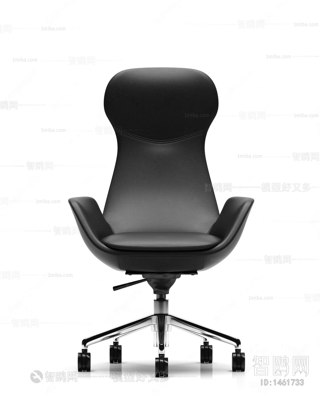 现代黑色皮革滑轮办公椅