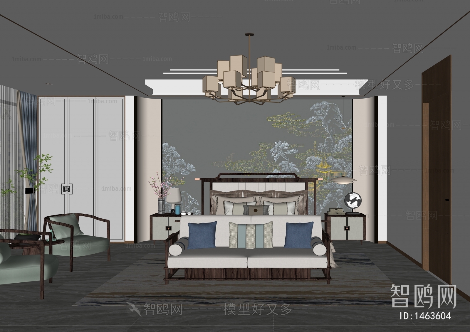 New Chinese Style Bedroom