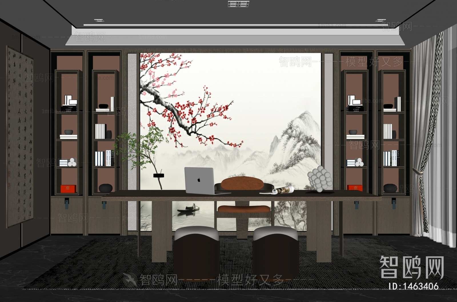 New Chinese Style Study Space