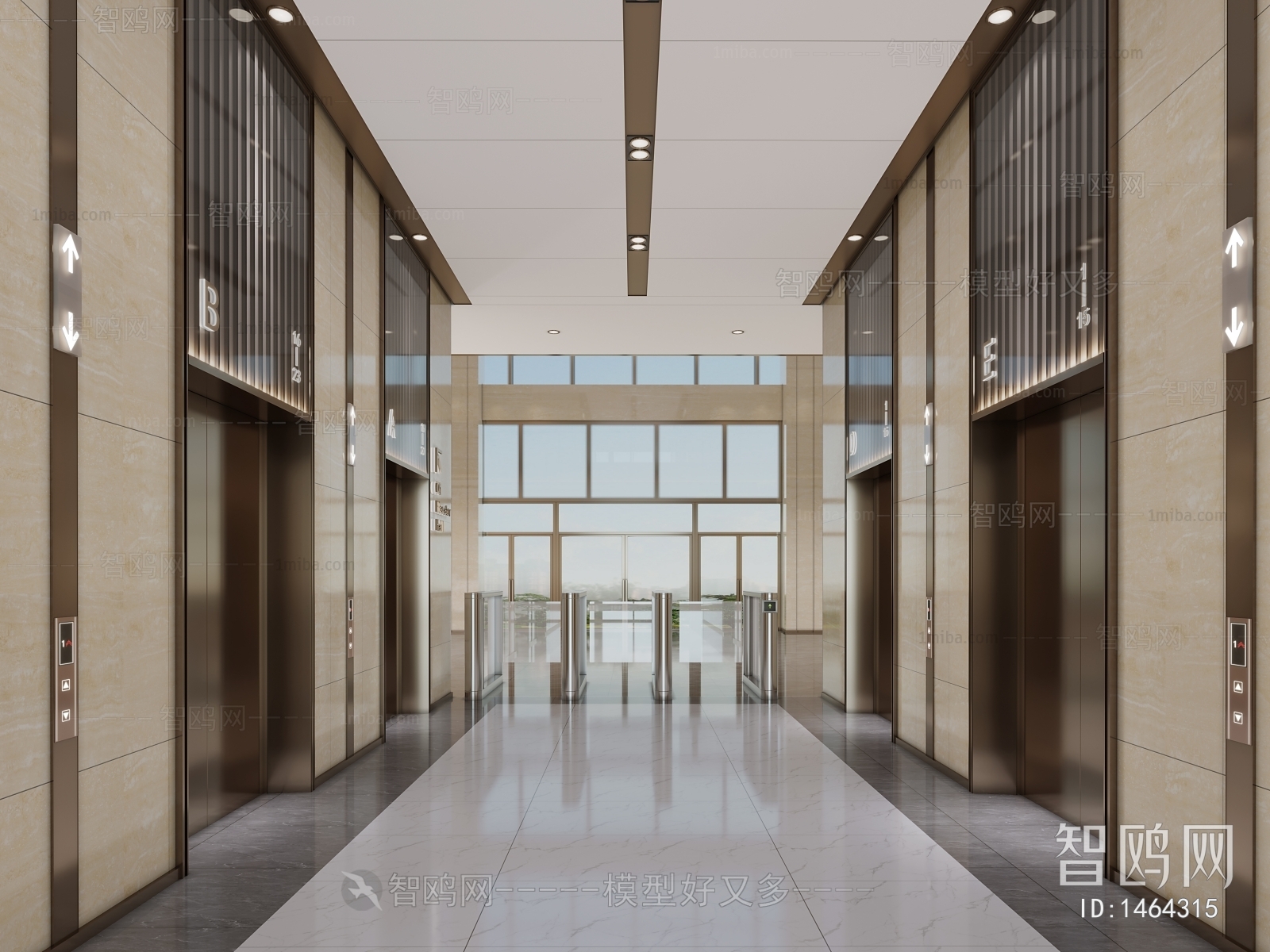 Modern Office Elevator Hall