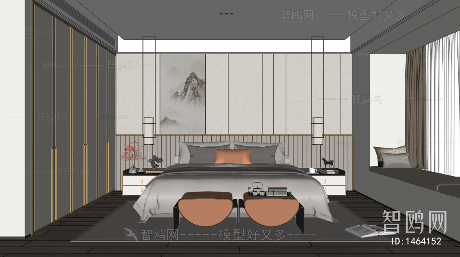 New Chinese Style Bedroom