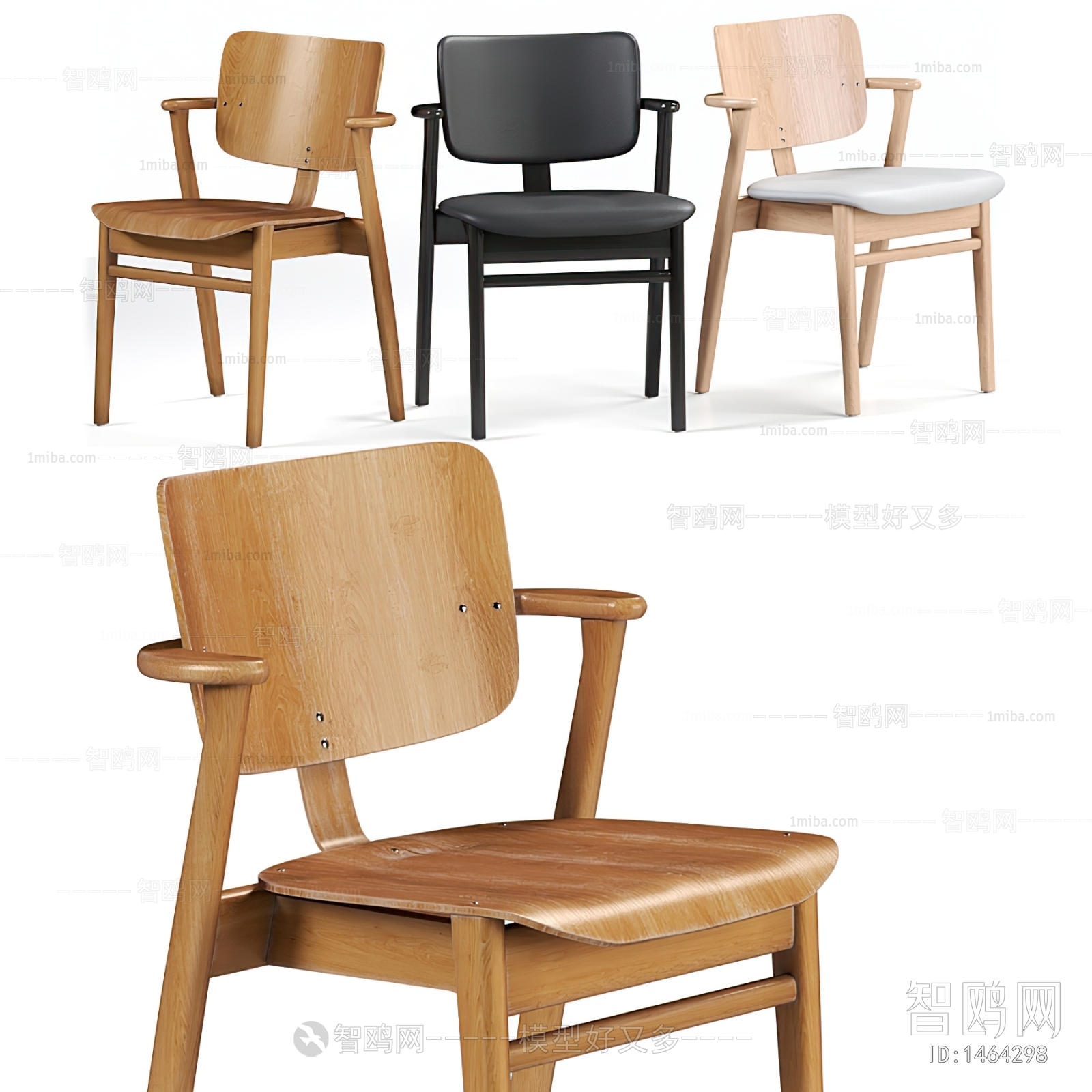 北欧原木单椅