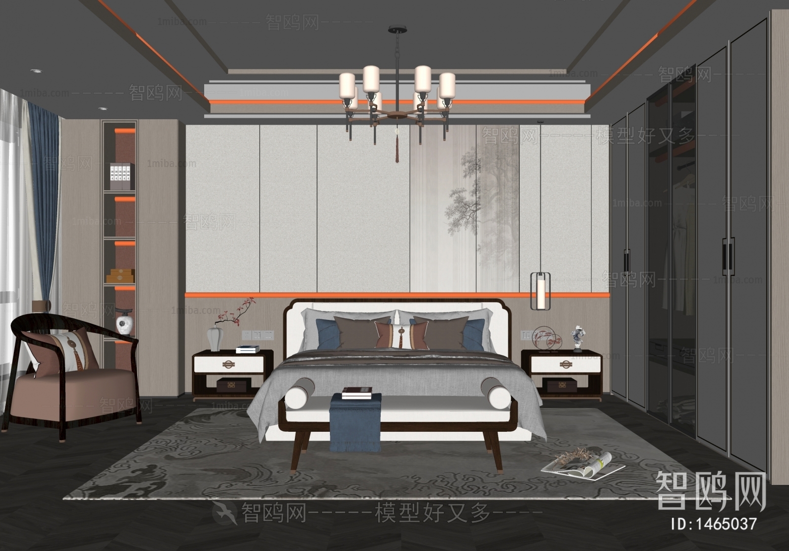 New Chinese Style Bedroom