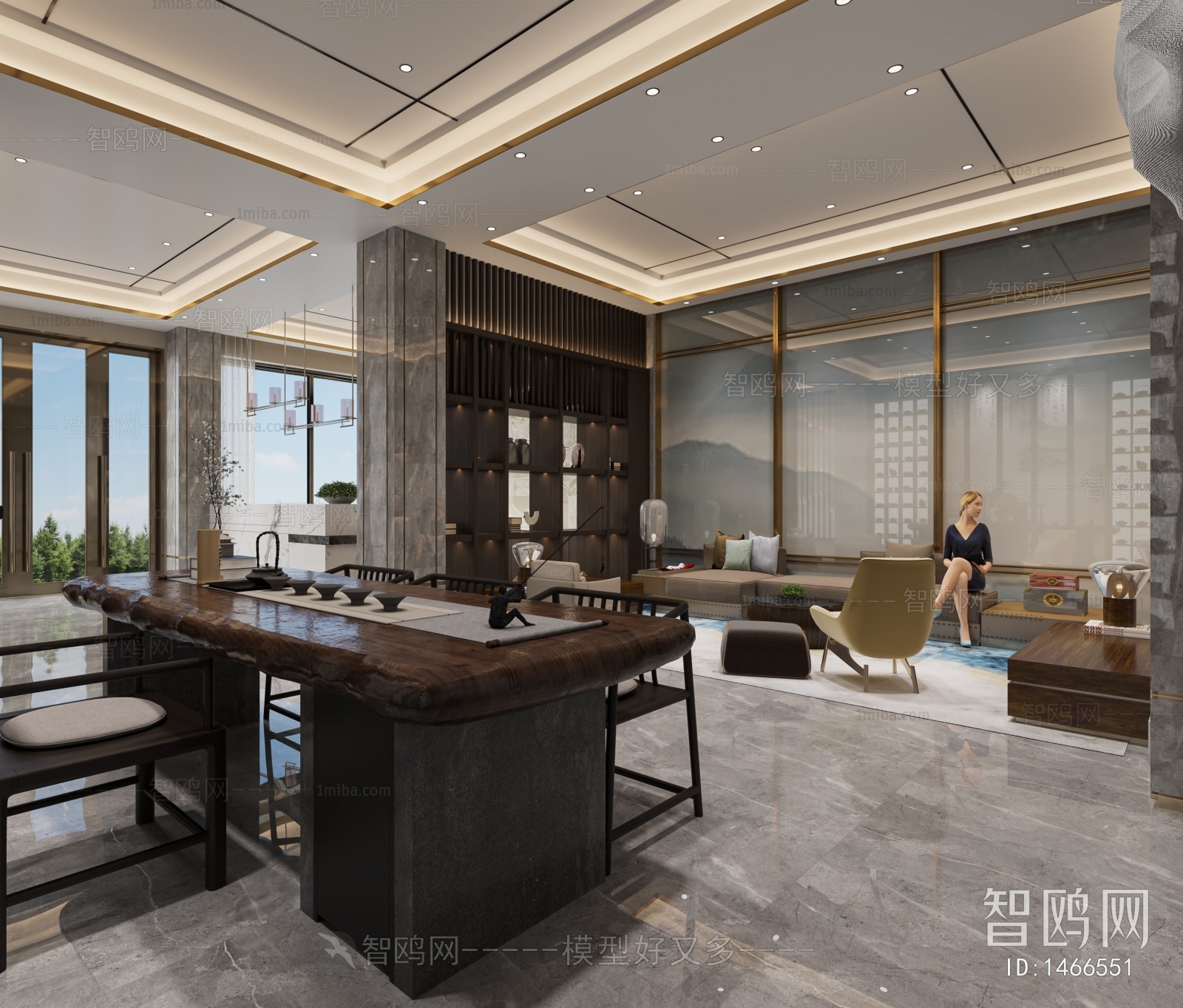 New Chinese Style Reception Room