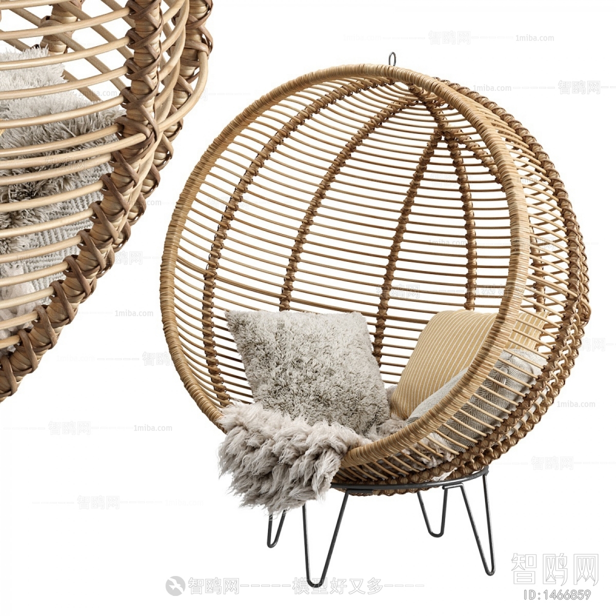 现代藤制茧椅子