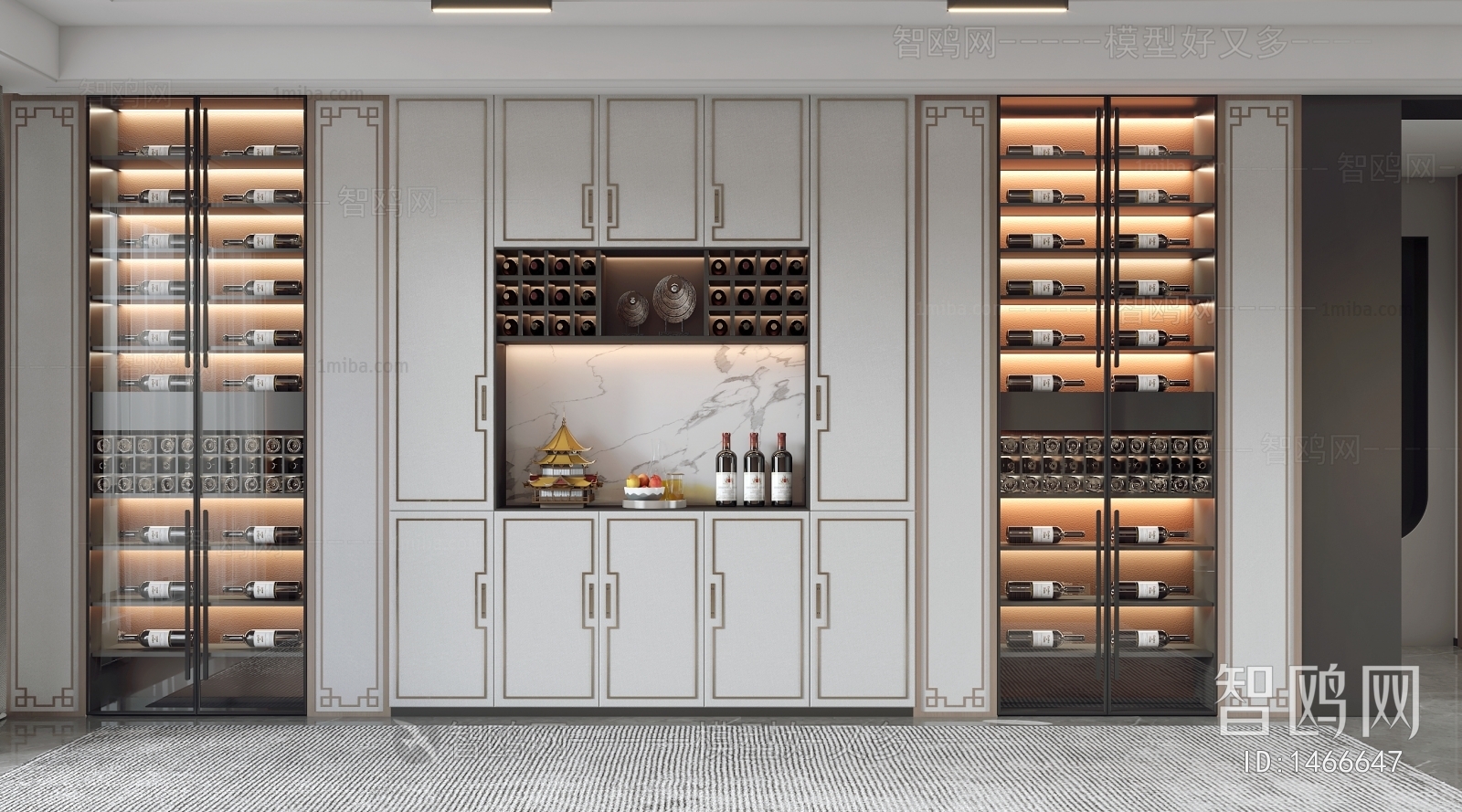 New Chinese Style Wine Cabinet