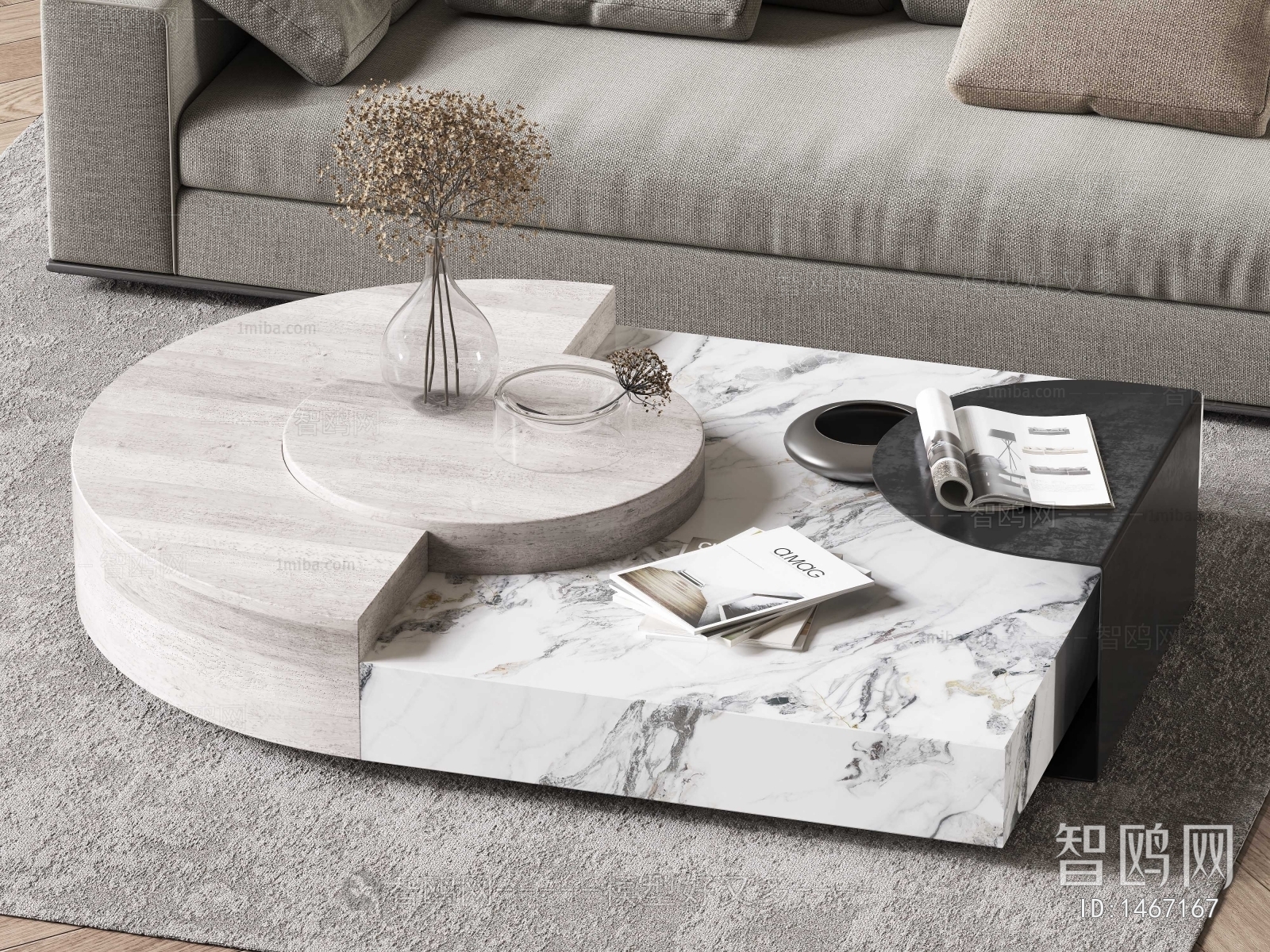 Modern Wabi-sabi Style Coffee Table