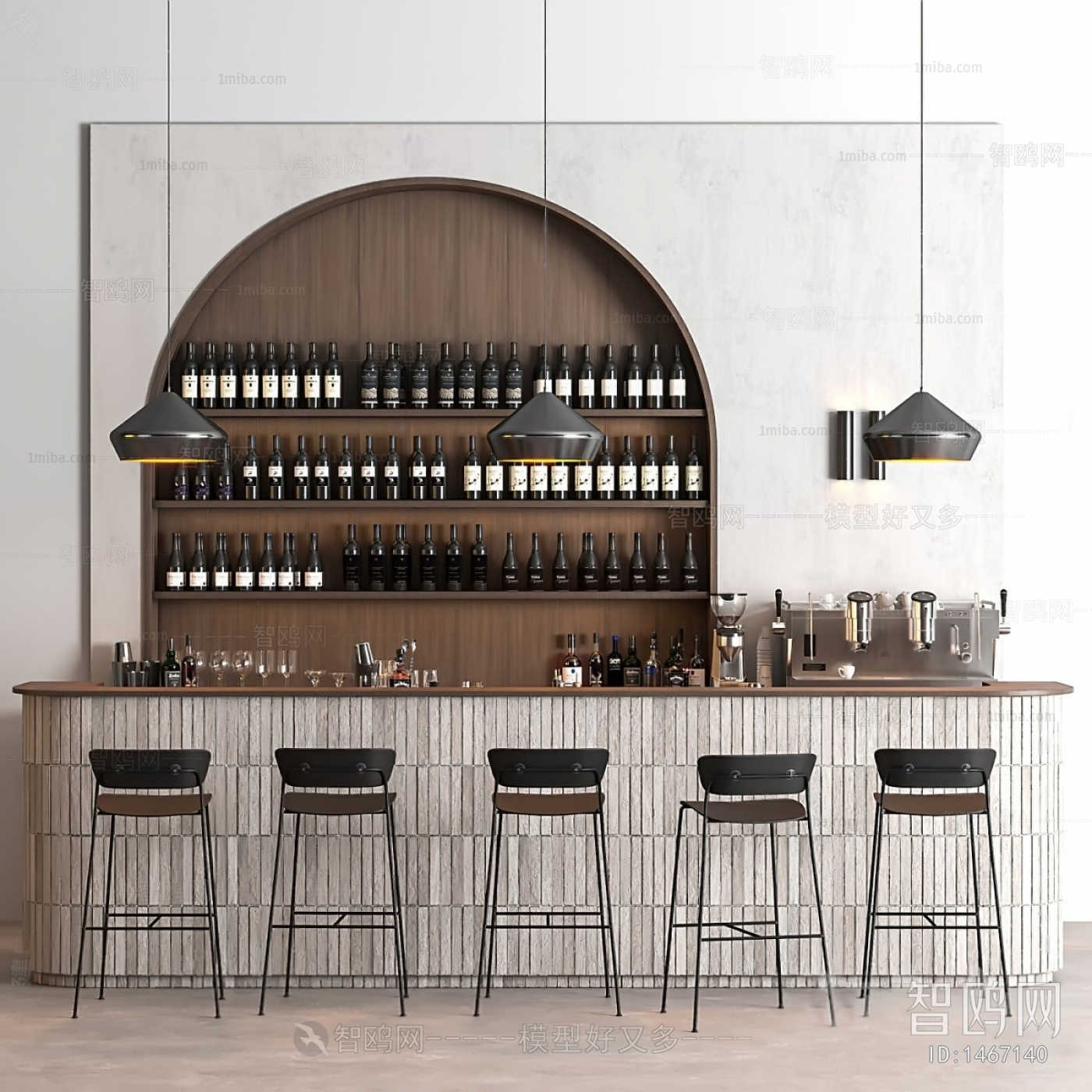 Modern Industrial Style Counter Bar