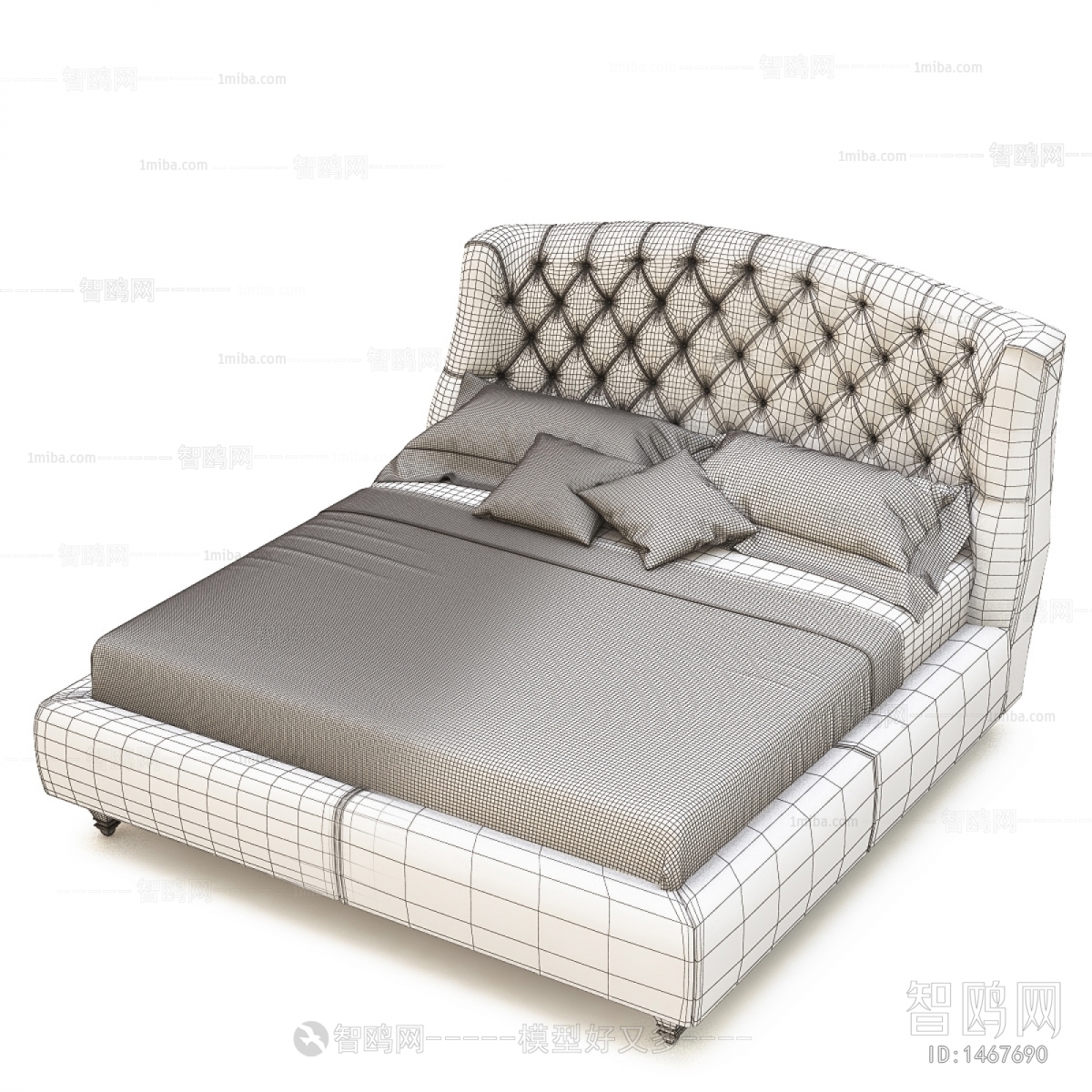 Simple European Style Double Bed