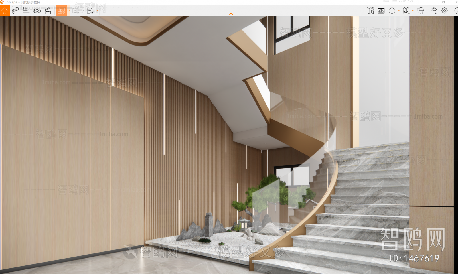 Modern New Chinese Style Stairwell