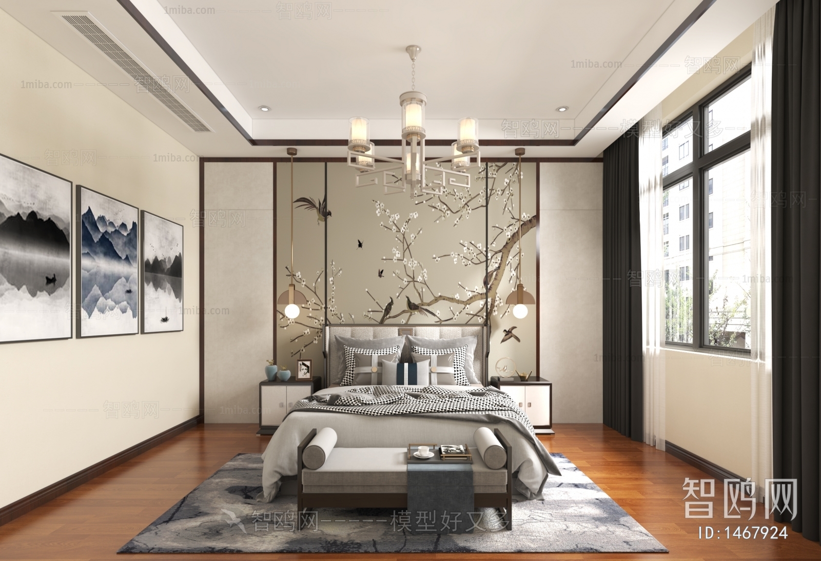 New Chinese Style Bedroom