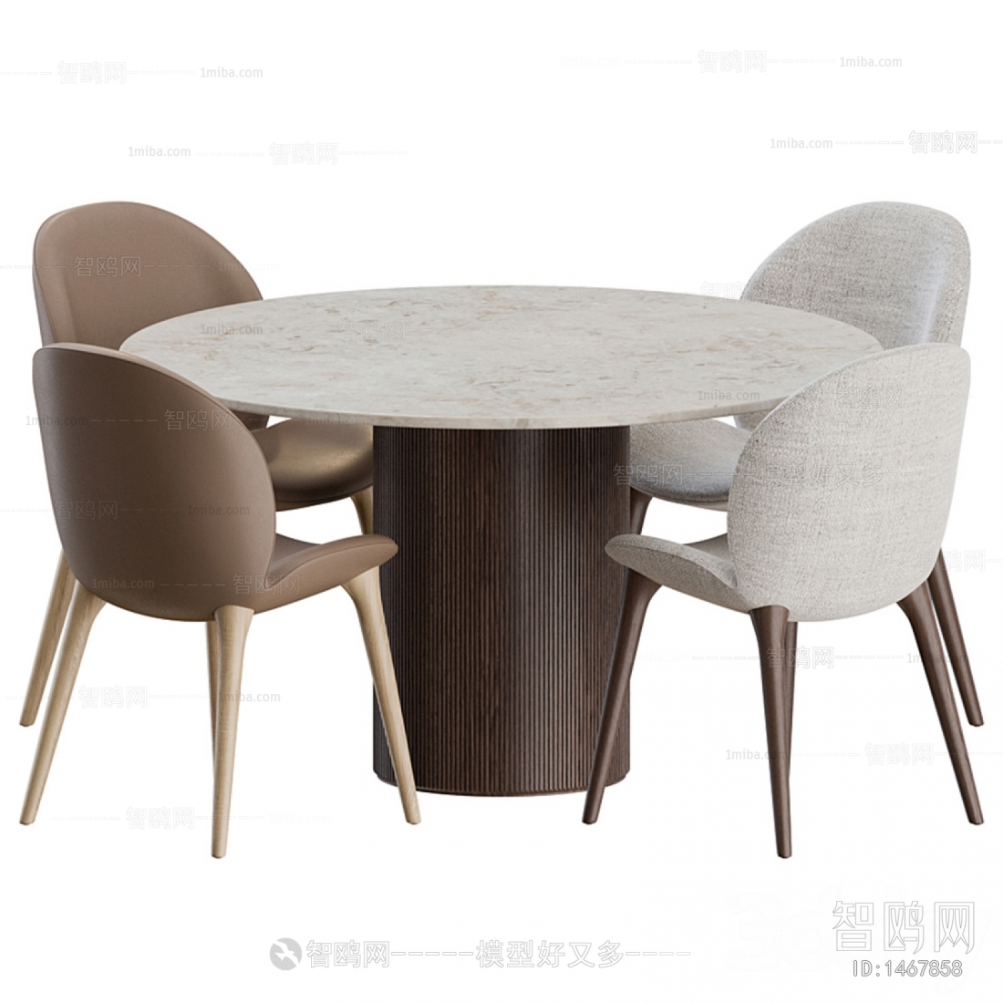 现代北欧圆形餐桌椅