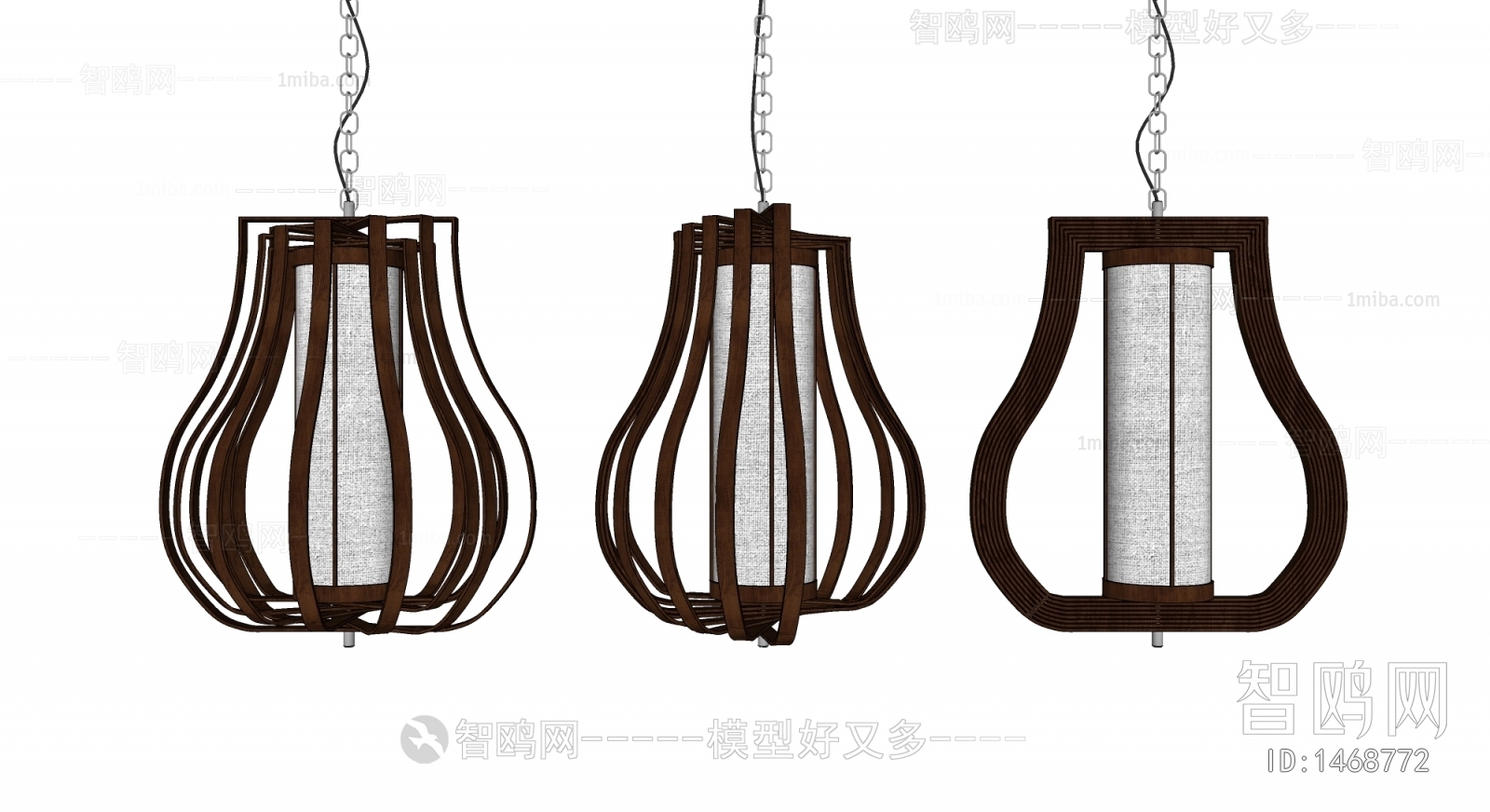 新中式原木吊灯